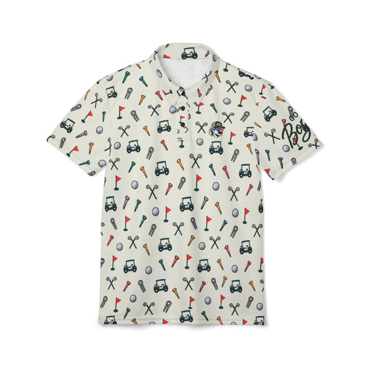 Golf Bogan Caddy Shack tropical print golf polo