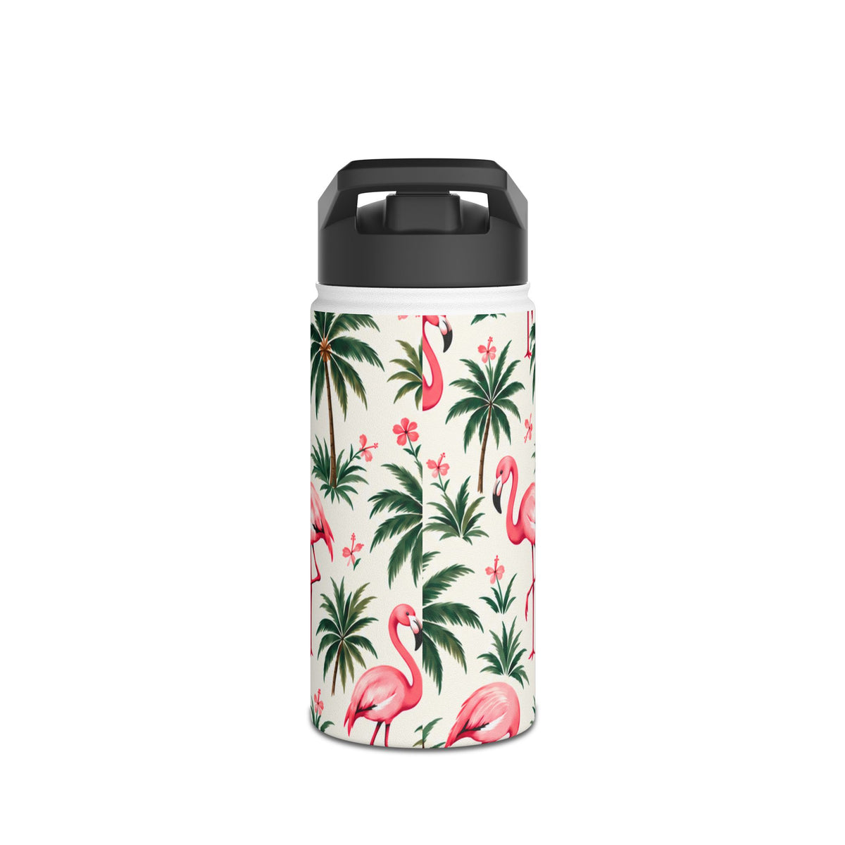 Flamingo Palm Stainless Steel Water Bottle – Tropical Print Travel Bottle — product image 4