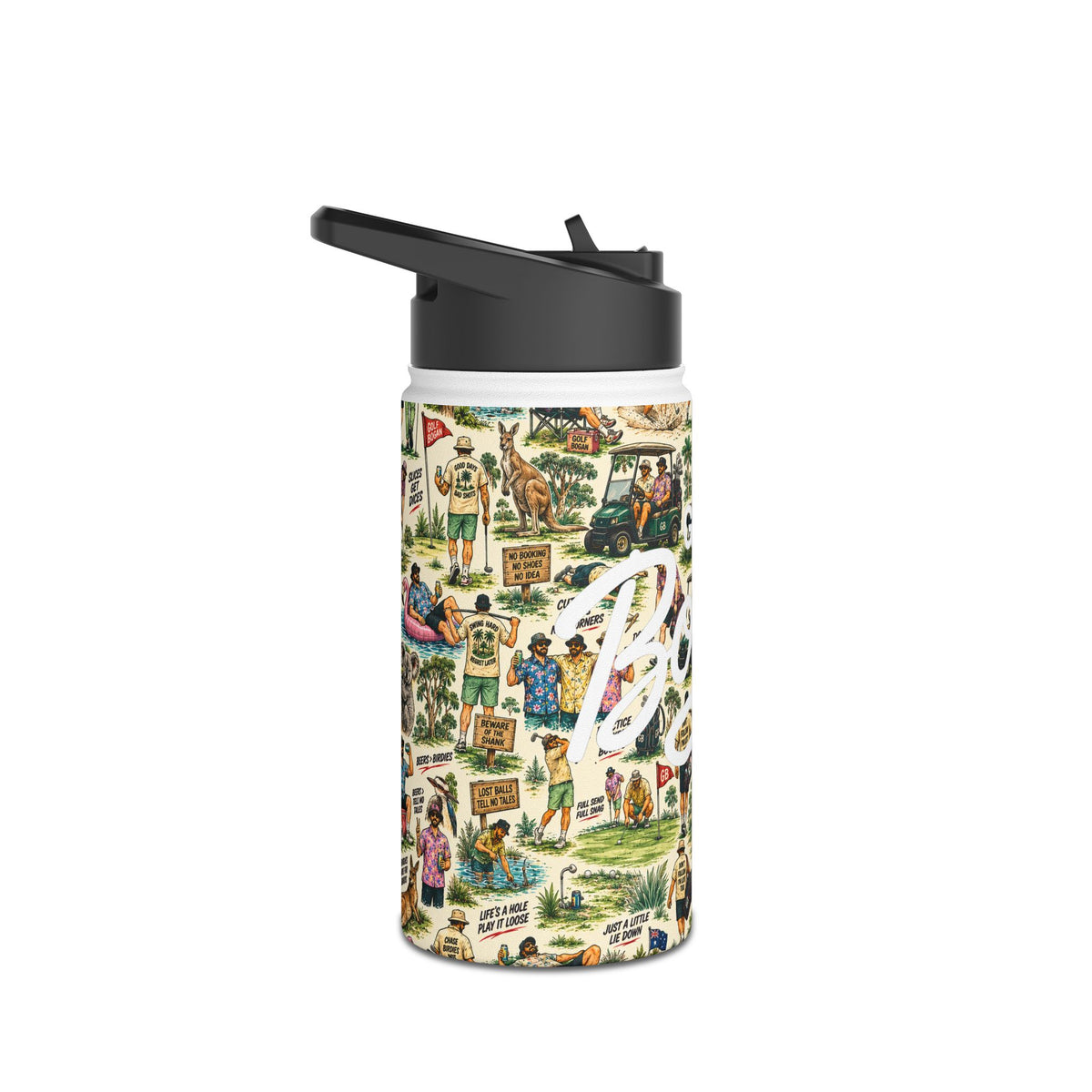 Just Mates Bogan Stainless Steel Water Bottle | Golf Bogan