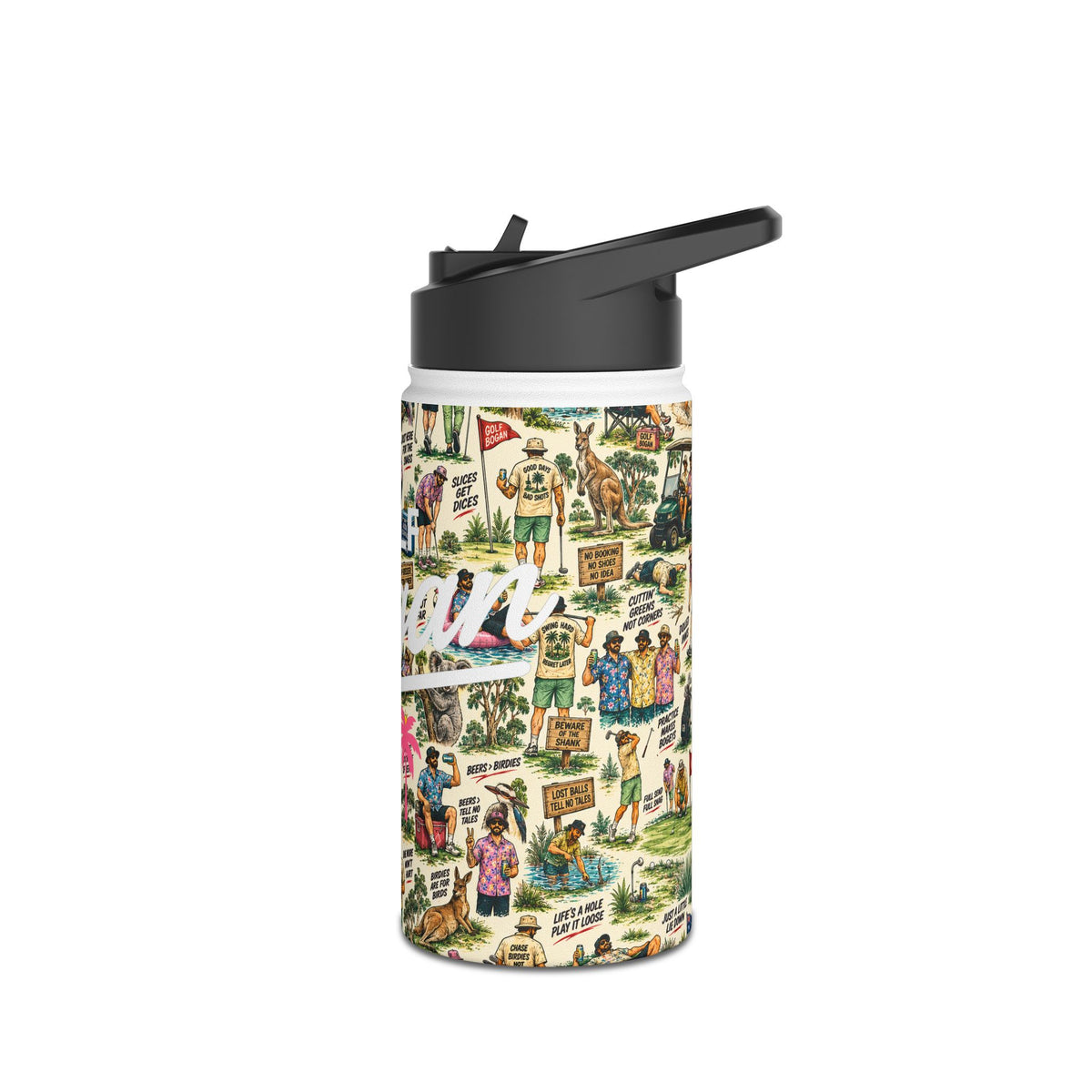 Just Mates Bogan Stainless Steel Water Bottle | Golf Bogan