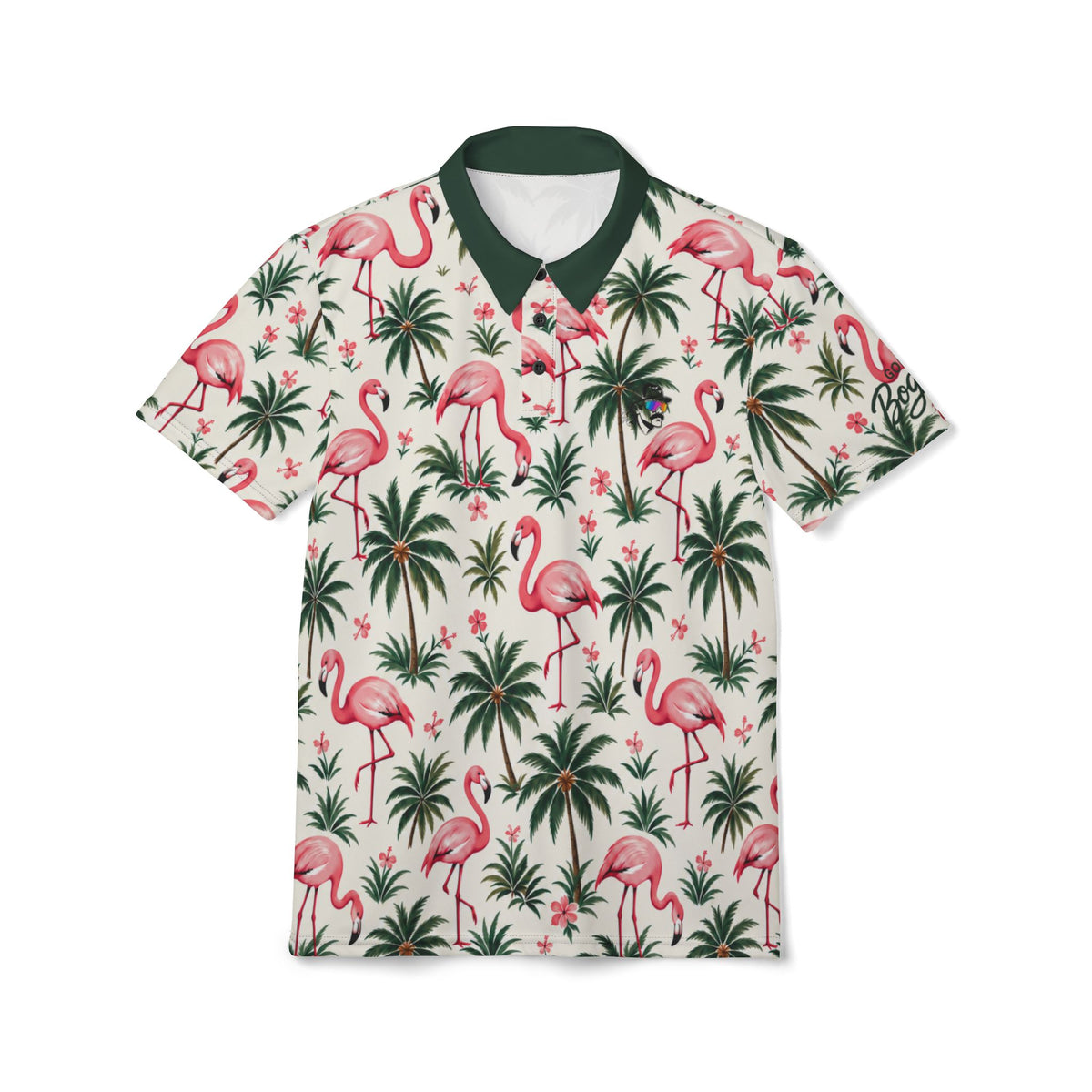 Flamingo Palm Polo Shirt — product image 2