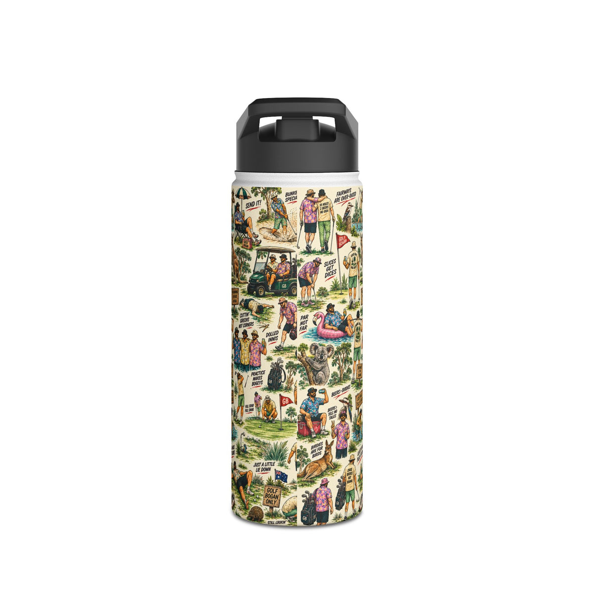 Just Mates Bogan Stainless Steel Water Bottle | Golf Bogan
