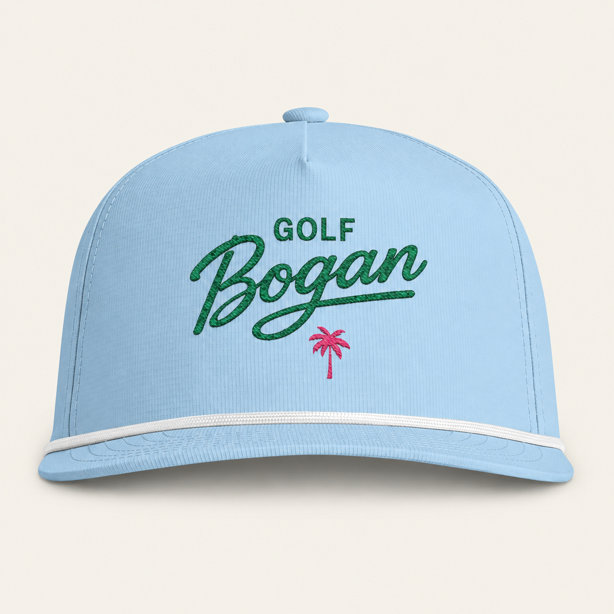 Blue Retro Palm Golf Bogan Hat — product image 1