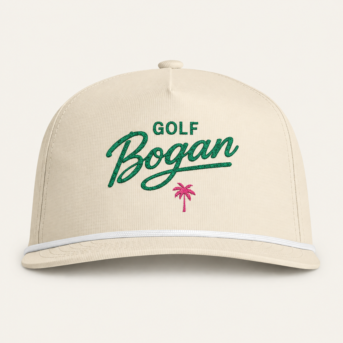 Ivory Retro Palm Golf Bogan Hat — product image 1
