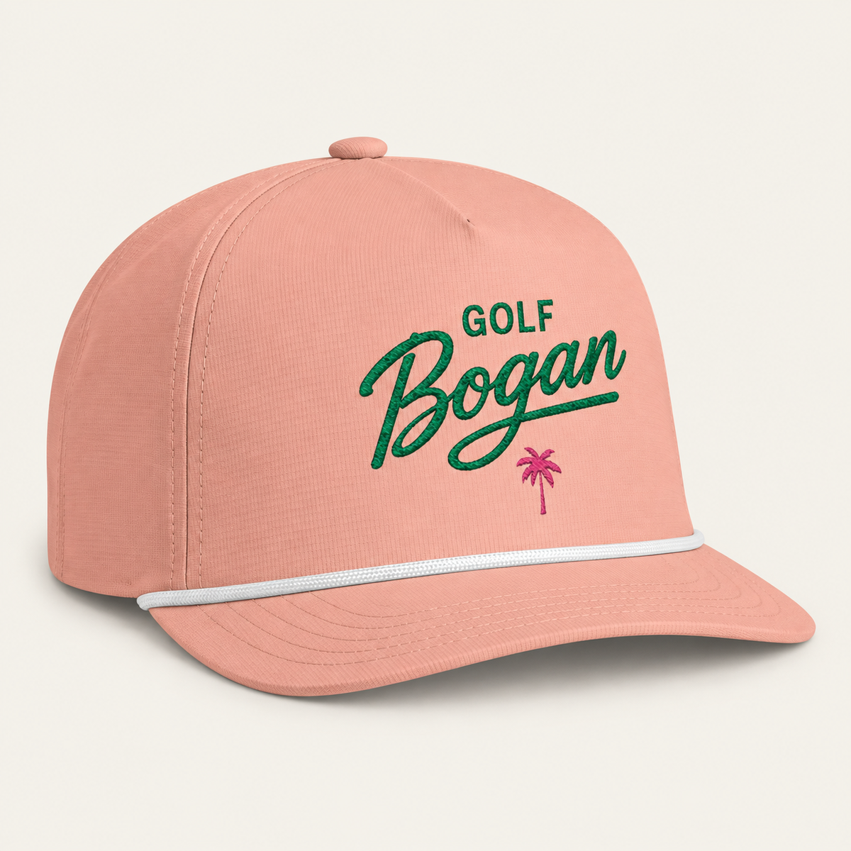Peach Retro Palm Golf Bogan Hat — product image 2
