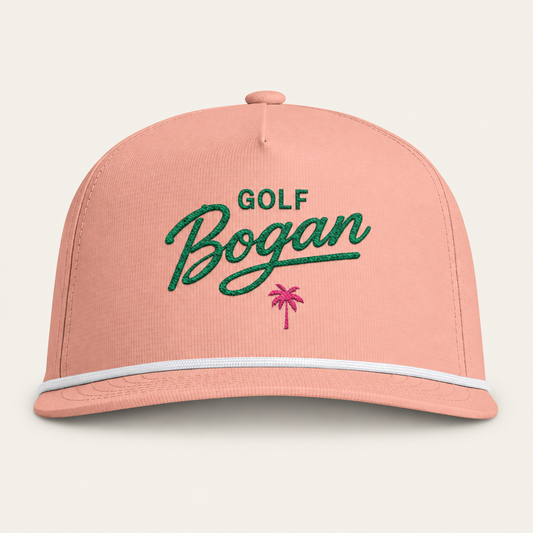 Peach Retro Palm Golf Bogan Hat — product image 1